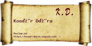 Kosár Dóra névjegykártya