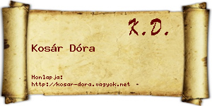 Kosár Dóra névjegykártya