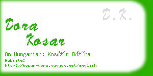 dora kosar business card